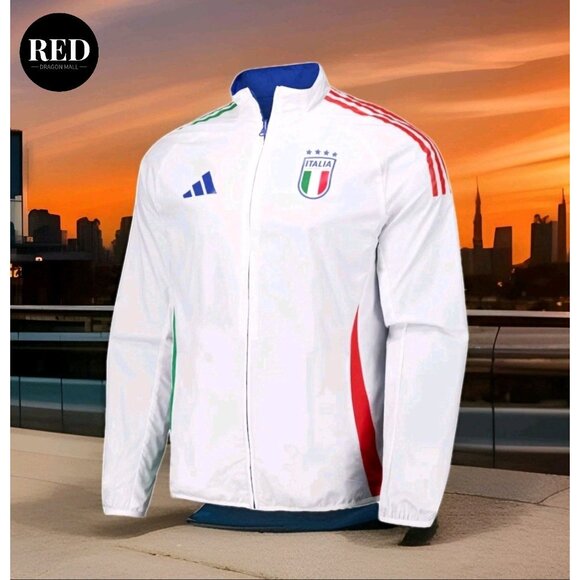Adidas Italy National Team Anthem AEROREADY Reversible Full-Zip Jacket Size L - Picture 3 of 6